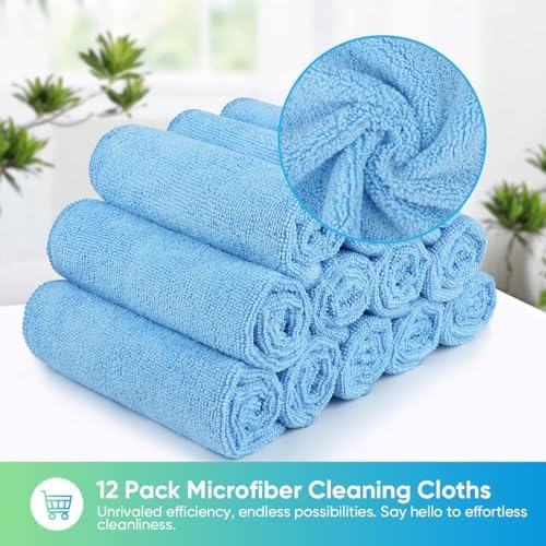 HOMEXCEL Blue Microfiber Cleaning Cloth, Microfiber Towels - Image 4