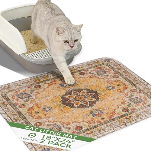 Homimp Cat Litter Mat, Litter Trapping Mat 2 Pack, Contains Mess from Box by HOMIMP