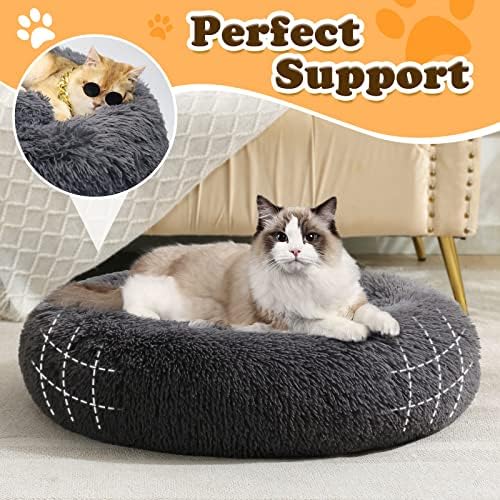 JOLLYVOGUE Dog Bed, Calming Anti-Anxiety Large Dog Bed, Fluffy Donut Cushion - Image 2
