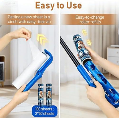10" Large Lint Roller for Pet Hair Extra Sticky, Floor Lint Rollers Long Handle - Image 5