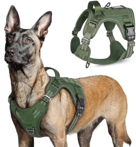 rabbitgoo Tactical Dog Harness for Large, No Pull Military Service Vest by rabbitgoo