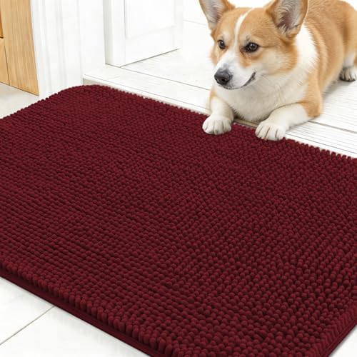 OLANLY Dog Door Mat for Muddy Paws 30x17, Super Absorbent Chenille Mud Mat by OLANLY