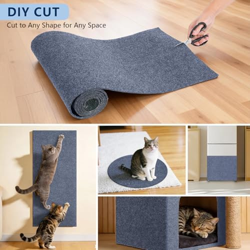 Cat Scratchers for Indoor Cats, Self-Adhesive Scratch Pad 78.7"x15.8" - Image 6