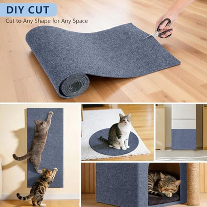 Cat Scratchers for Indoor Cats, Self-Adhesive Scratch Pad 78.7"x15.8" - Image 6