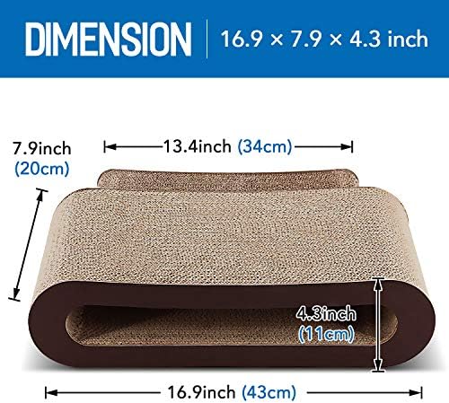 FluffyDream 2in1 Cat Scratcher Cardboard Lounge Bed, Cat Scratching Board - Image 2