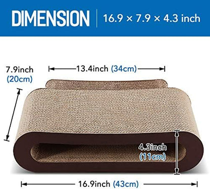 FluffyDream 2in1 Cat Scratcher Cardboard Lounge Bed, Cat Scratching Board - Image 2
