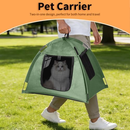 Portable Pet Tent, Full-Enclosure Zippered Mesh, Indoor & Outdoor - Image 2