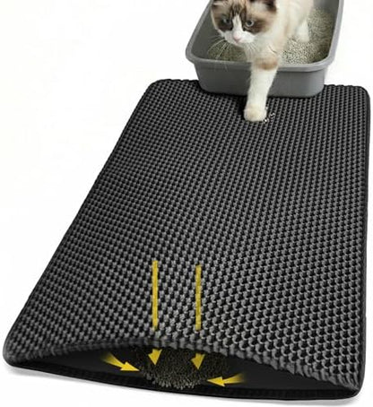 Cat Litter Mat 24x35 Inches, Honeycomb Double Layer Litter Trapping Mat by Unknown