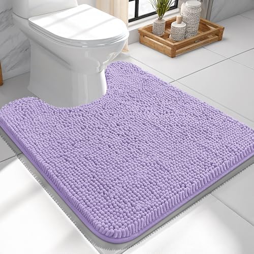 OLANLY Toilet Rugs U-Shaped 24x24, Soft Absorbent Chenille Contour Rugs by OLANLY