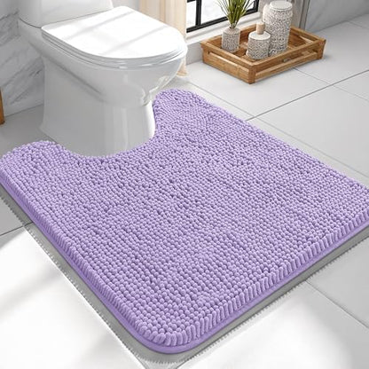 OLANLY Toilet Rugs U-Shaped 24x24, Soft Absorbent Chenille Contour Rugs by OLANLY