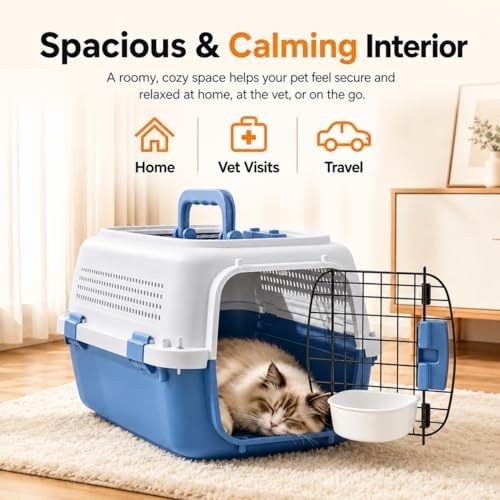 23" Airline Approved Cat Carrier Hard Shell, Dual-Entry Pet Carrier - Image 7
