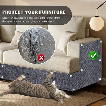 Self-Adhesive Cat Scratching Mat, Durable Couch Protector from Cat Claws - Image 2