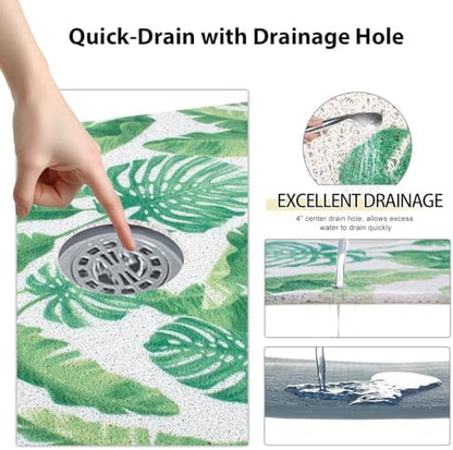 Square Shower Mat, Yonala 36 x 36 Inch Stylish Non Slip Shower Mats - Image 5