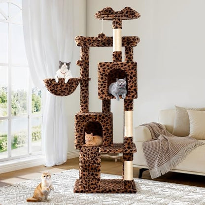 Allewie 64 Inches Cat Tree Tower/Multi-Level Activity Center - Image 2