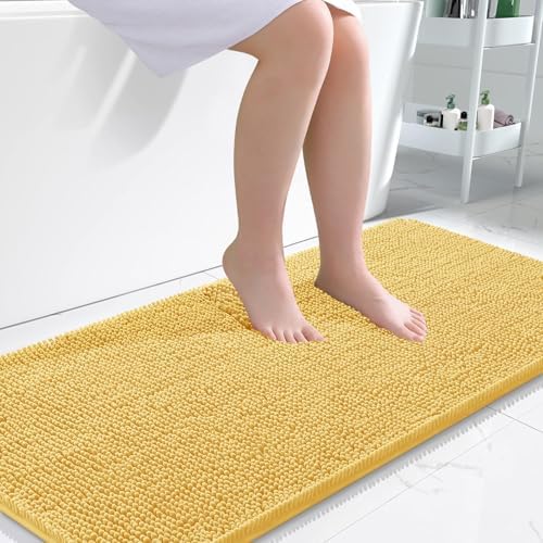 OLANLY Bathroom Runner Rugs 45x27, Extra Soft Absorbent Chenille Bath Rugs by OLANLY