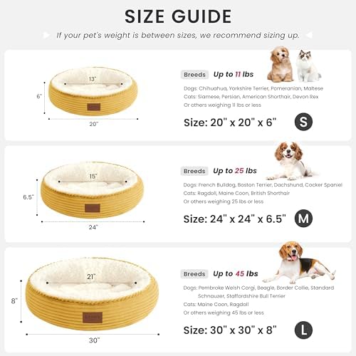 Love's cabin Round Donut Cat and Dog Cushion Bed, 30in Pet Bed - Image 4