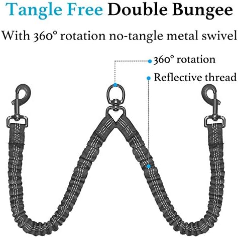 iYoShop Double Dog Leash, 360° Swivel, No Tangle, 25-150 lbs - Image 5