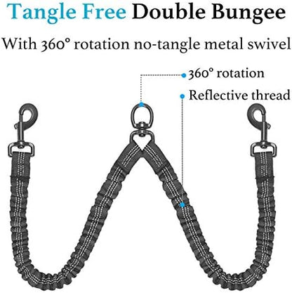 iYoShop Double Dog Leash, 360° Swivel, No Tangle, 25-150 lbs - Image 5