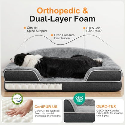 Extra Large Orthopedic Dog Bed, XXL Washable Pet Couch Bed - Image 2
