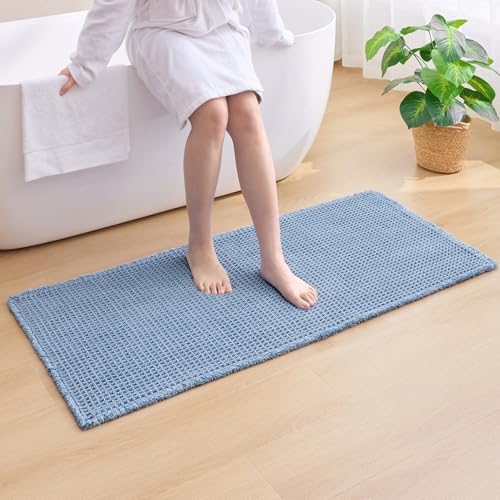 ILANGO Upgraded Waffle Bath Rug 24x48, Super Absorbent Non Slip Bath Mat by ILANGO