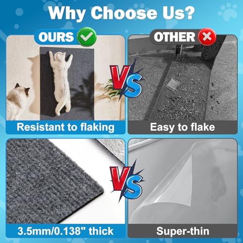 ENONCI 23.6x15.8 Cat Scratcher Mat, Self-Adhesive Cat Scratch Furniture - Image 2