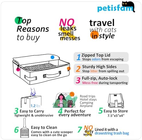 Portable Travel Cat Litter Box for Medium Cats and Kitty - Image 6