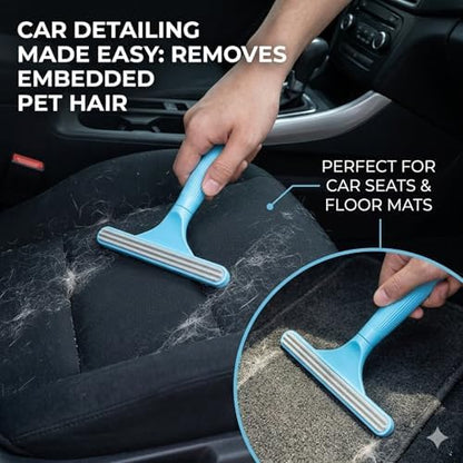 4-Pack Pet Hair Remover for Couch & Car, Double-Sided Silicone Lint Scraper Set - Image 5