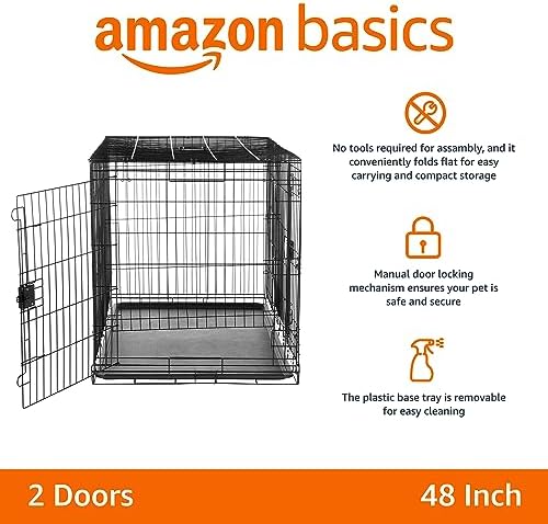 Amazon Basics Portable Metal Wire Dog Crate - Image 2