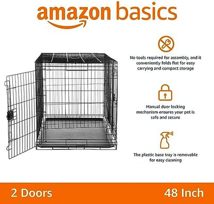 Amazon Basics Portable Metal Wire Dog Crate - Image 2