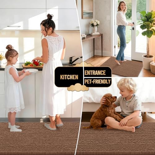 OLANLY Thick Chenille Bathroom Runner Rugs 47x17, Absorbent Bath Mat - Image 6