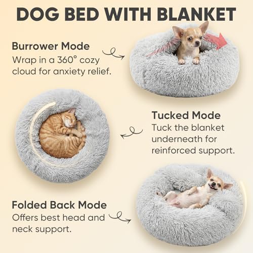 Himax Small Cat & Dog Bed with Cover, Calming Dog Bed - Image 5