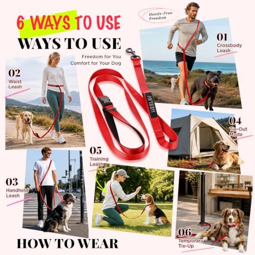 Hands Free Dog Leash, 5.9-8.2ft Multifunctional Crossbody Rope - Image 6