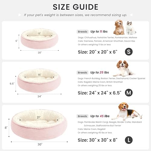 Love's cabin Round Donut Cat and Dog Cushion Bed, 20in Pet Bed - Image 4