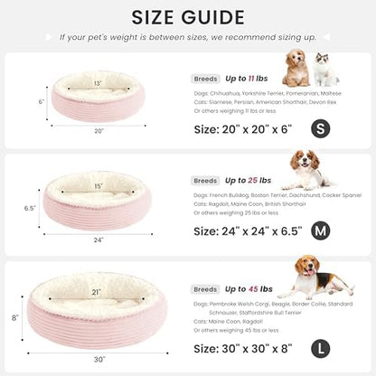 Love's cabin Round Donut Cat and Dog Cushion Bed, 20in Pet Bed - Image 4