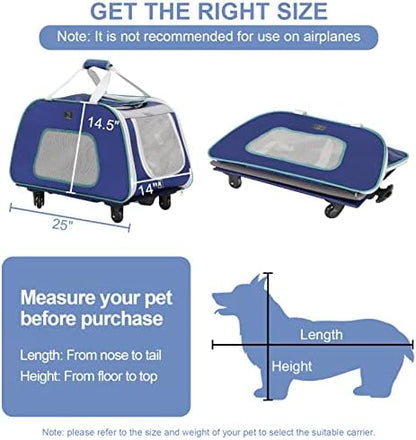 A 4 Pet Foldable Dog Carrier on Wheels - Image 3