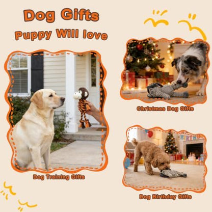 Monkey Rope Dog Toy, Plush Elephant Squeaky Dog Toy, 2 Pack - Image 4