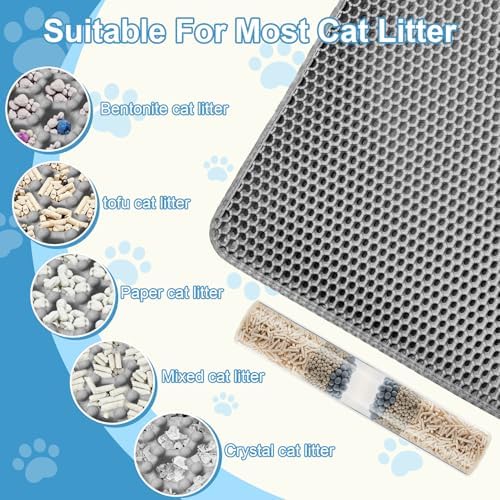 Honeycomb Cat Litter Mat, Double Layer, 23.4"x14.7" - Image 2