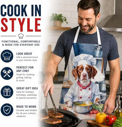 Caroline's Treasures Brittany Spaniel The Chef Apron Cooking Kitchen Server - Image 2