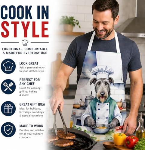 Caroline's Treasures Irish Wolfhound The Chef Apron Cooking Kitchen Server - Image 2