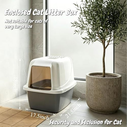 Large Enclosed Corner Cat Litter Box - Image 2