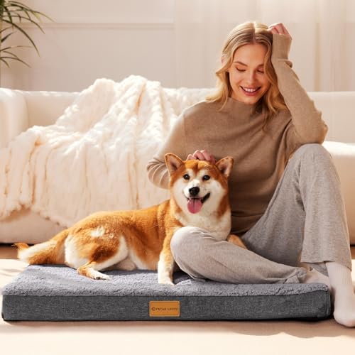 Patas Lague Orthopedic Medium Dog Bed Washable Pet Sofa Mat 30''X20'' Grey - Image 2