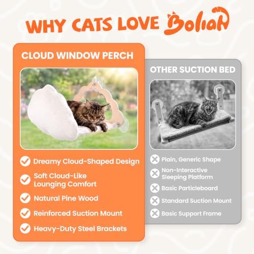 Cat Window Perch Cloud Shape, Large Cat Hammock Bed Washable - Image 3