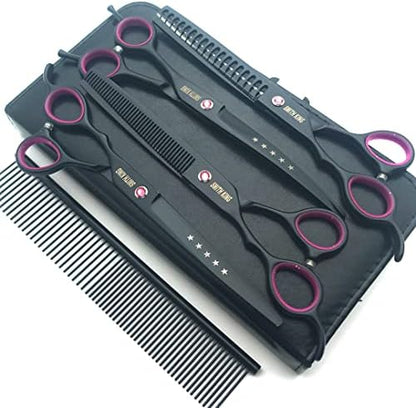 Professional Dog Grooming Shears Set Dogs Straight & thinning & Curved scissors by Smithking