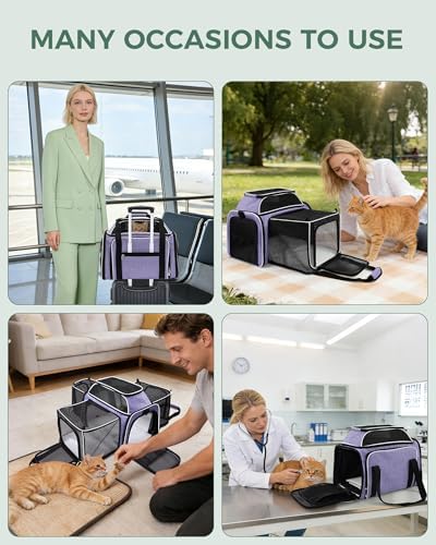 Cat Carrier Bag, Airline Approved Pet Carrier Soft Side Pet Travel 5 Sides Open - Image 6