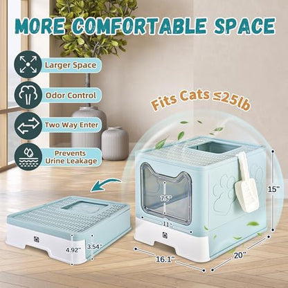 Covered Cat Litter Box, Extra Large Drawer Design - Image 2