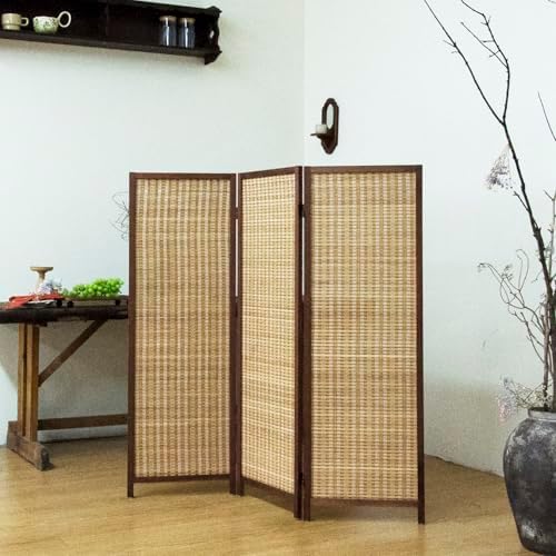 3 Panel Short Room Divider – 3.9 ft Tall Double-Side Folding Privacy Screen by Loomveil