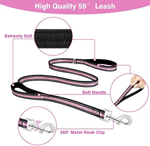 WINSEE Pet Harness Collar and Leash Set, All-in-one Reflective Dog Harness No - Image 4