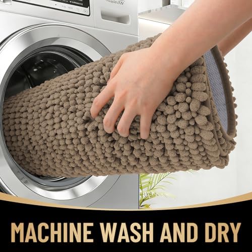 OLANLY Thick Chenille Bathroom Rugs 30x20, Soft Absorbent Bath Mat - Image 4