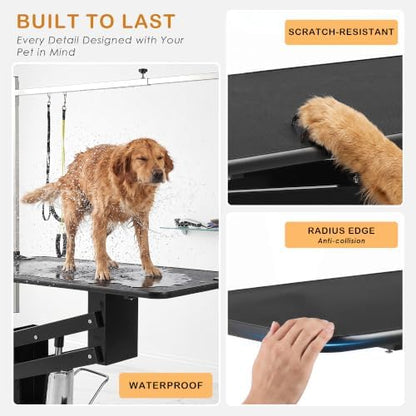 43.3 Hydraulic Pet Grooming Table w/Height Adjustment&Loops - Image 4