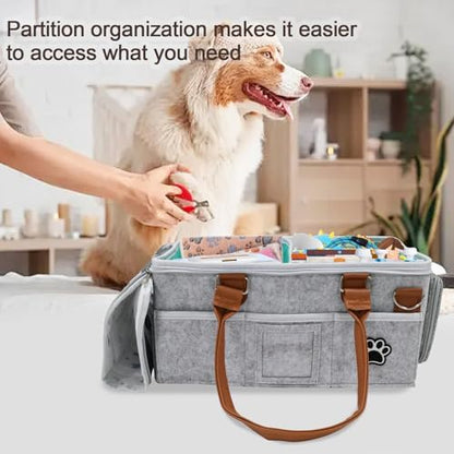 Felt Dog Grooming Bag, Portable Tote Bag - Image 3
